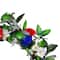 22" Red, White & Blue Floral Wreath With Berries